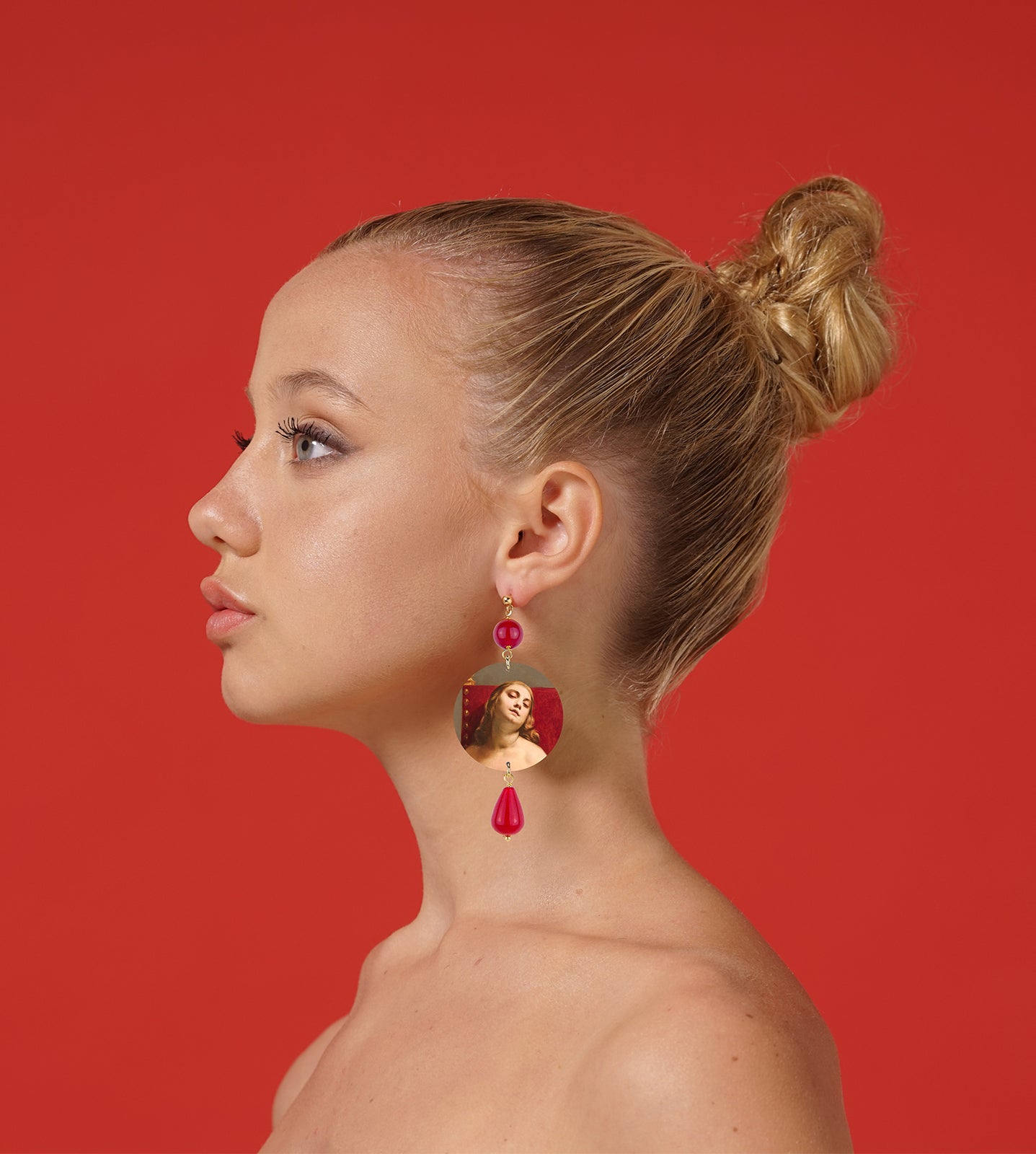 Earrings Cleopatra morente Guido Cagnacci, Limited Edition