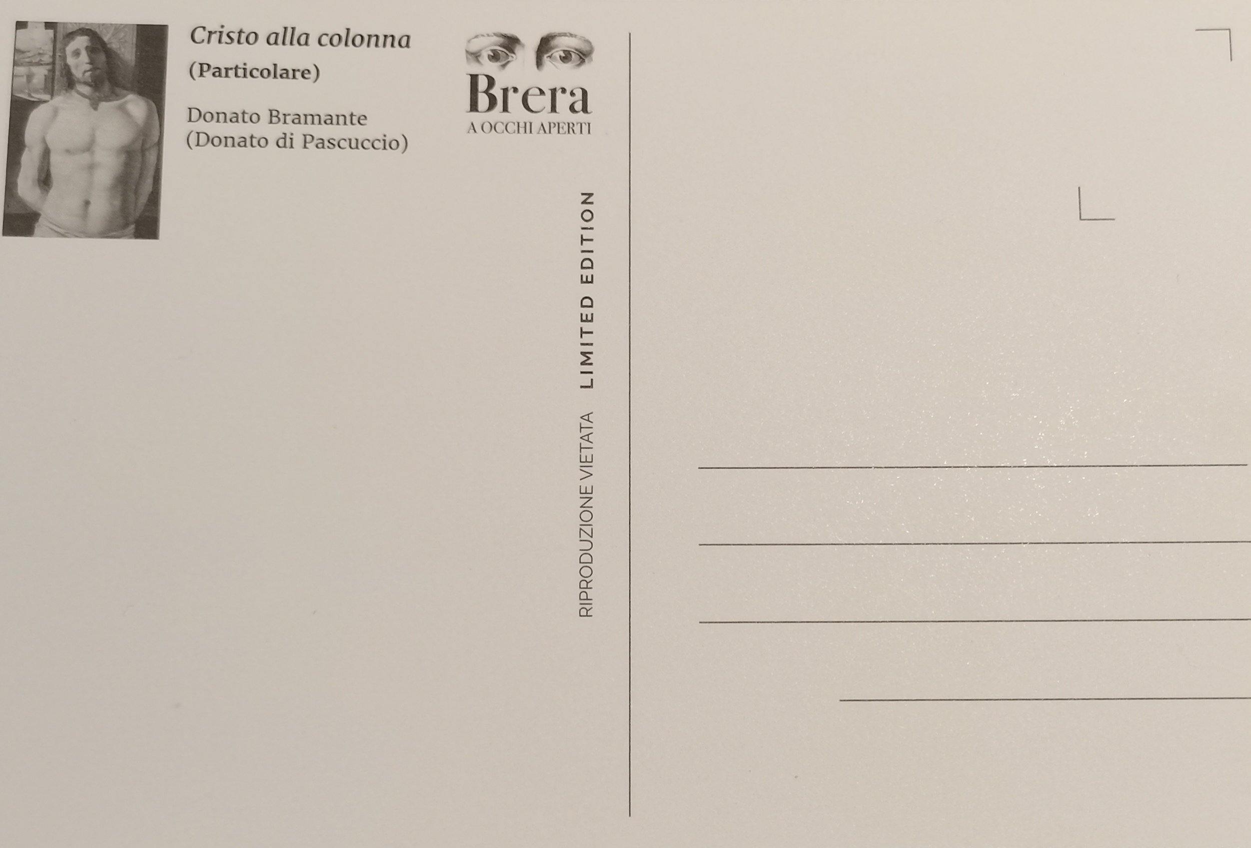 Cartolina Cristo alla Colonna, Donato Bramante - Bottega Brera 