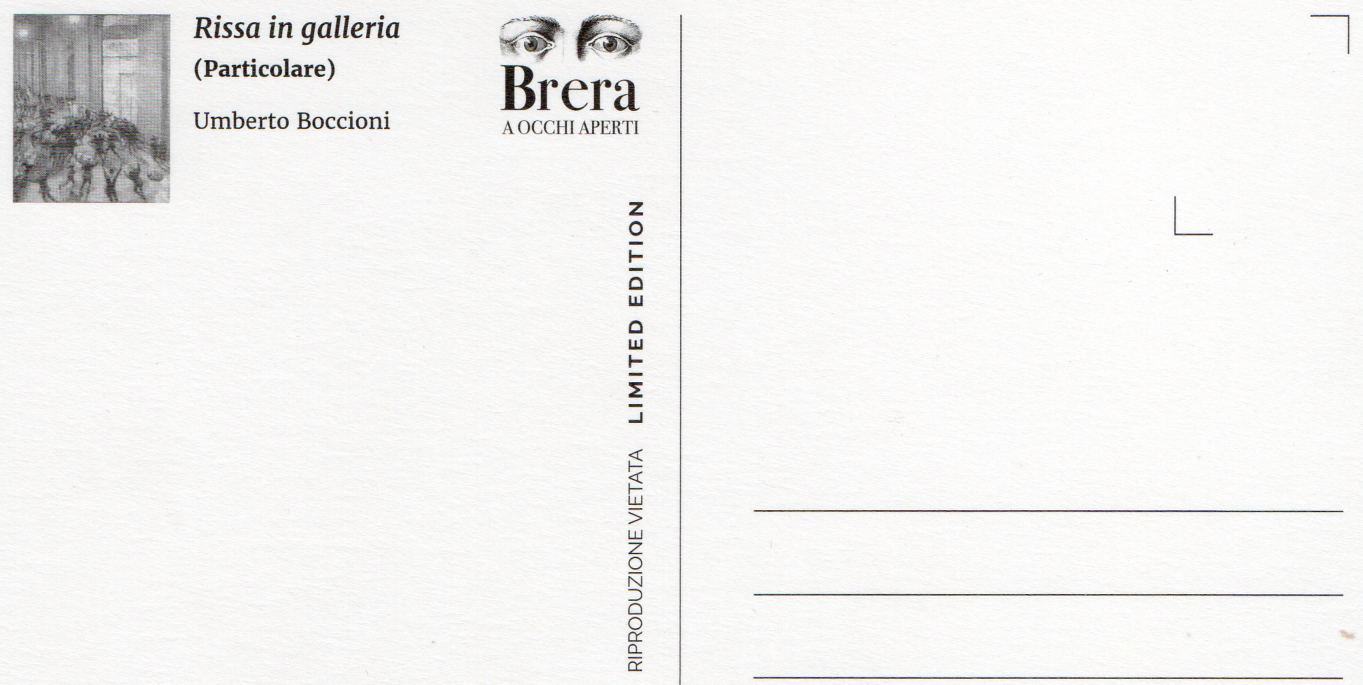 Cartolina Rissa in galleria, Umberto Boccioni - Bottega Brera 