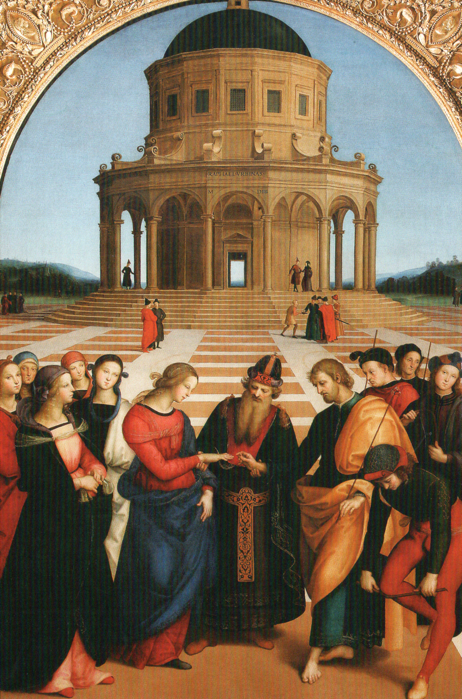 Cartolina Sposalizio della Vergine, Raffaello Sanzio - Bottega Brera 